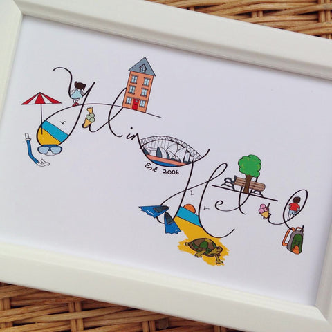 Personalised illustration print
